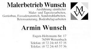 Visitenkarte Armin Wunsch
